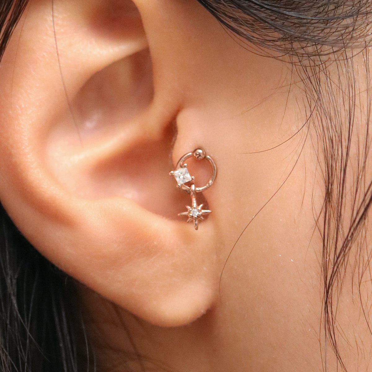 Sunny star drop piercing