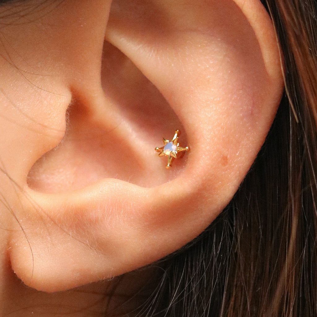 moonstone sparkle star piercing