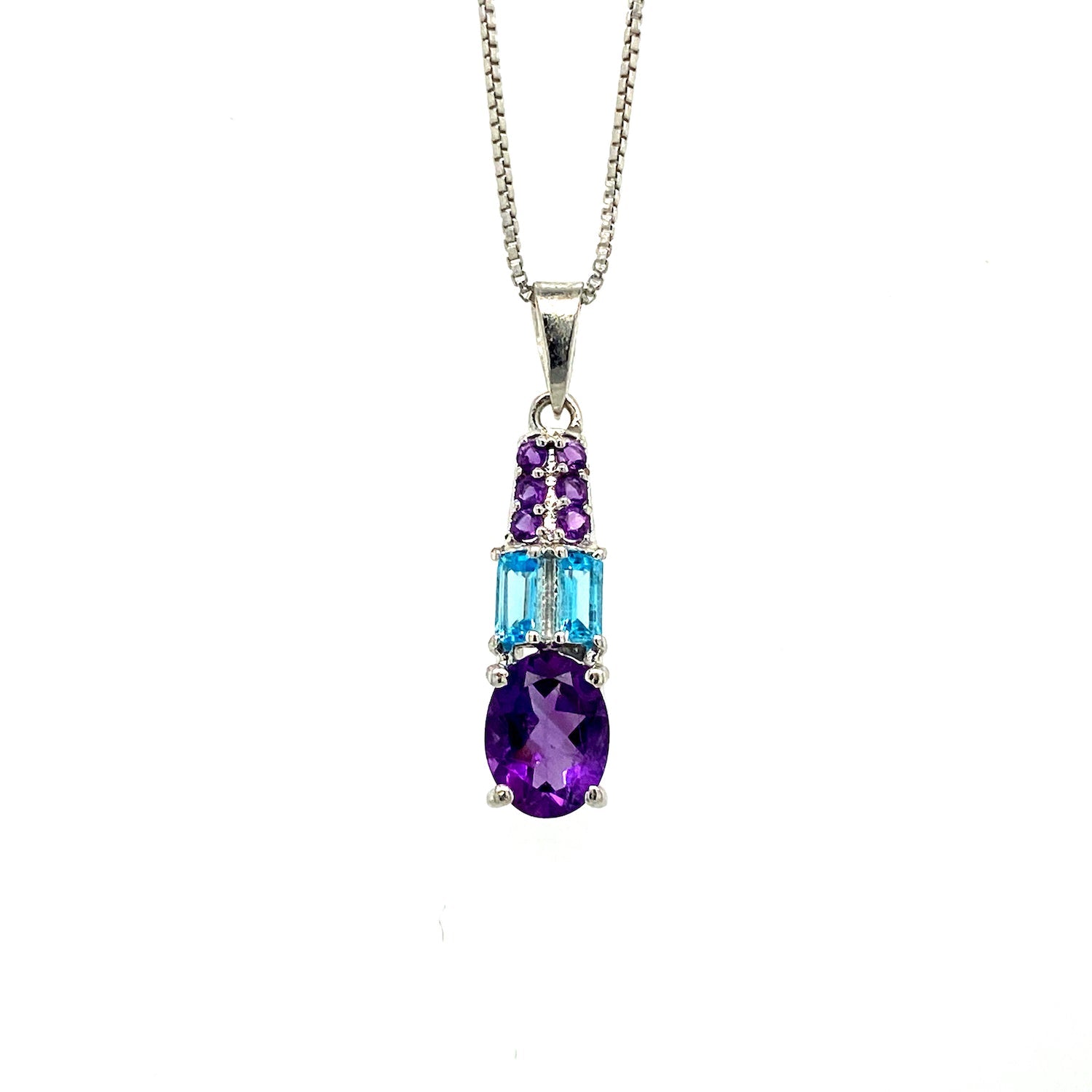 Multi Colour Stone Pendant in .925 Sterling Silver - KSP 36305