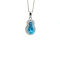 Blue Topaz Pendant in .925 Sterling Silver - KSP 38039